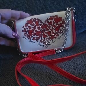 Brighton Red and Cream Heart Mini Bag